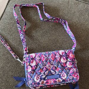 Vera Bradley purple floral crossbody 3-in-1 wallet